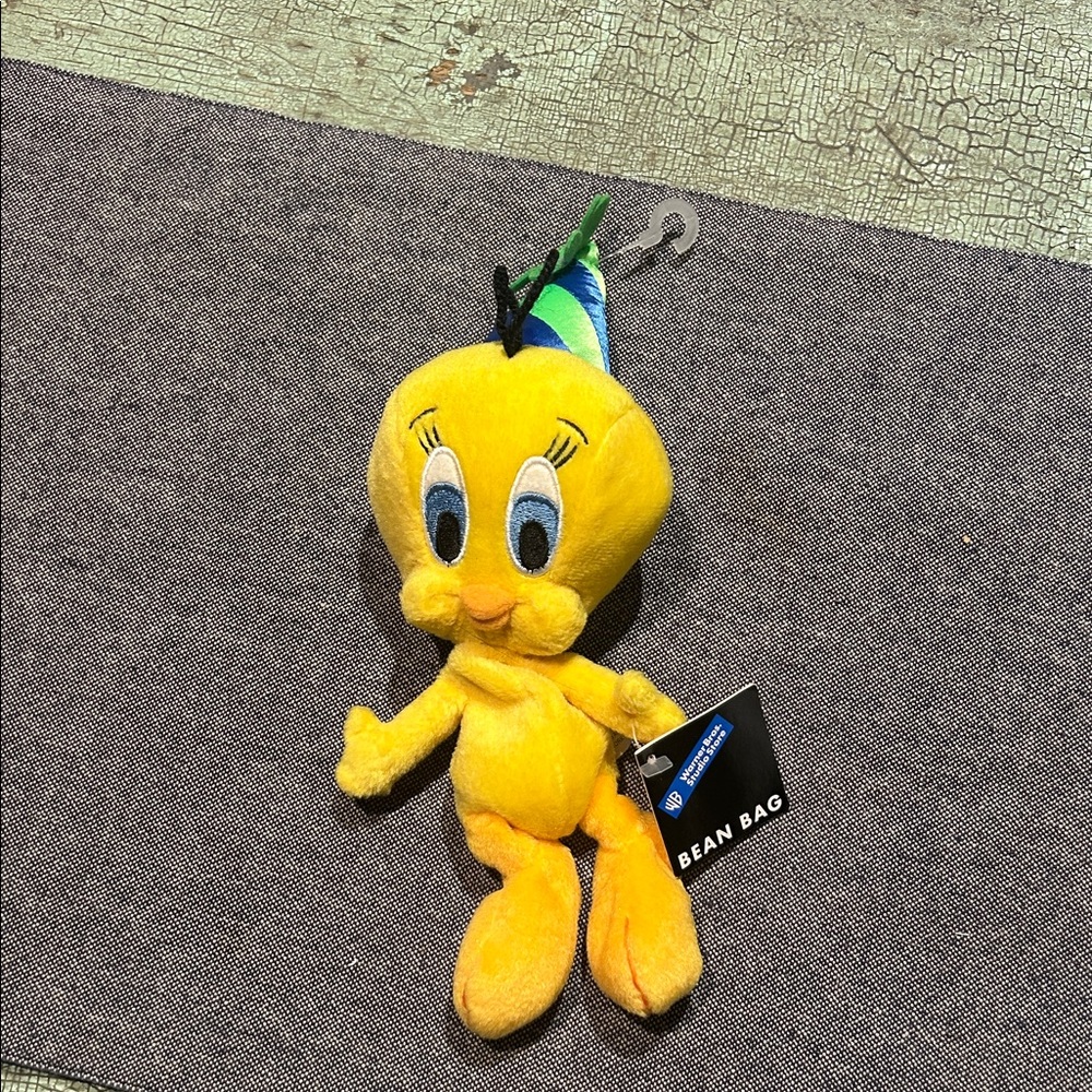 Vintage Warner Bros Tweety Bird Bean Bag Plush NWT 1998 Studio Store
